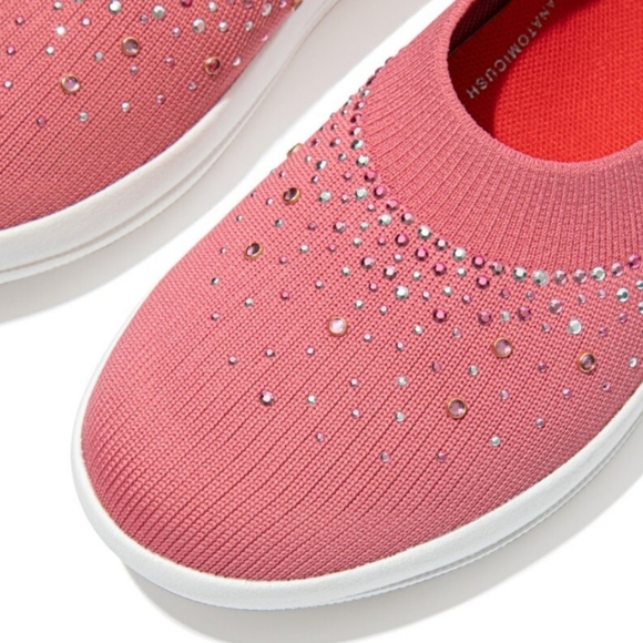 FitFlop UberKnit Ombre Crystal Ballerina Flat Pink Size 10 - Picture 2 of 10